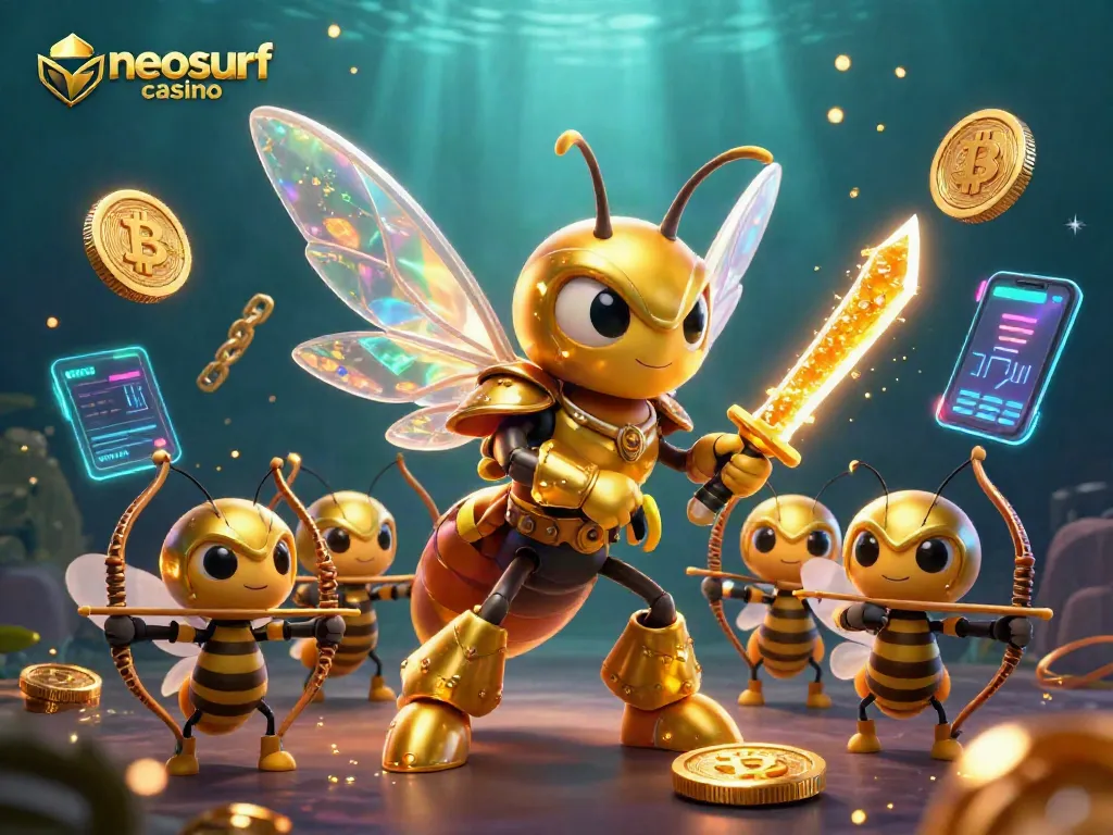 Experience the excitement of neosurf casino with dynamic characters and vibrant elements in a thrilling scene.