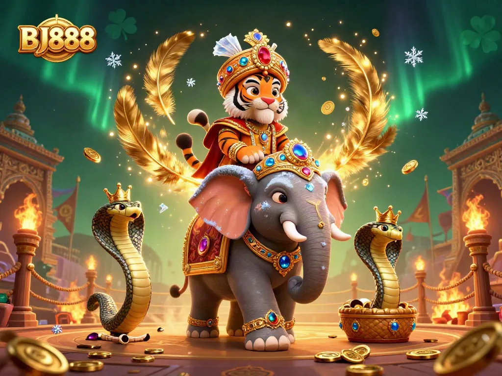 Experience thrilling gameplay with BJ888 in a vibrant casino landscape full of adventure.