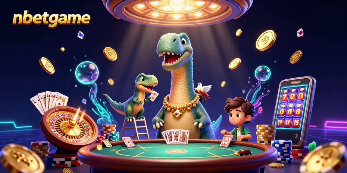 Engage in thrilling gameplay at nbetgame casino with a unique dinosaur-themed scene.