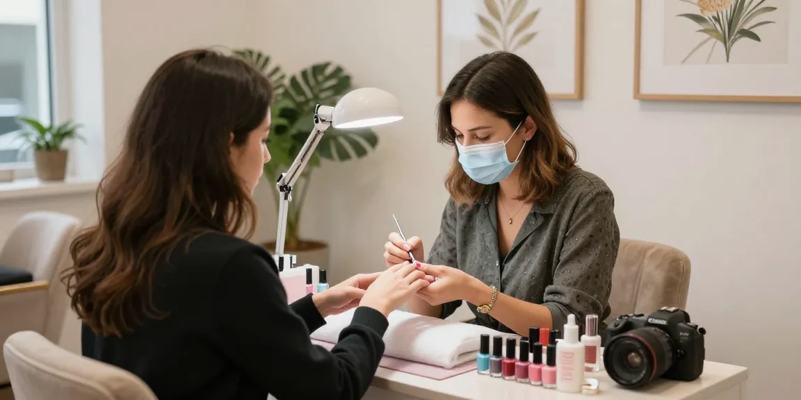 Expert manicure service at Paradise Nail Beauty salon showcasing stylish ambiance and high-quality nail products.