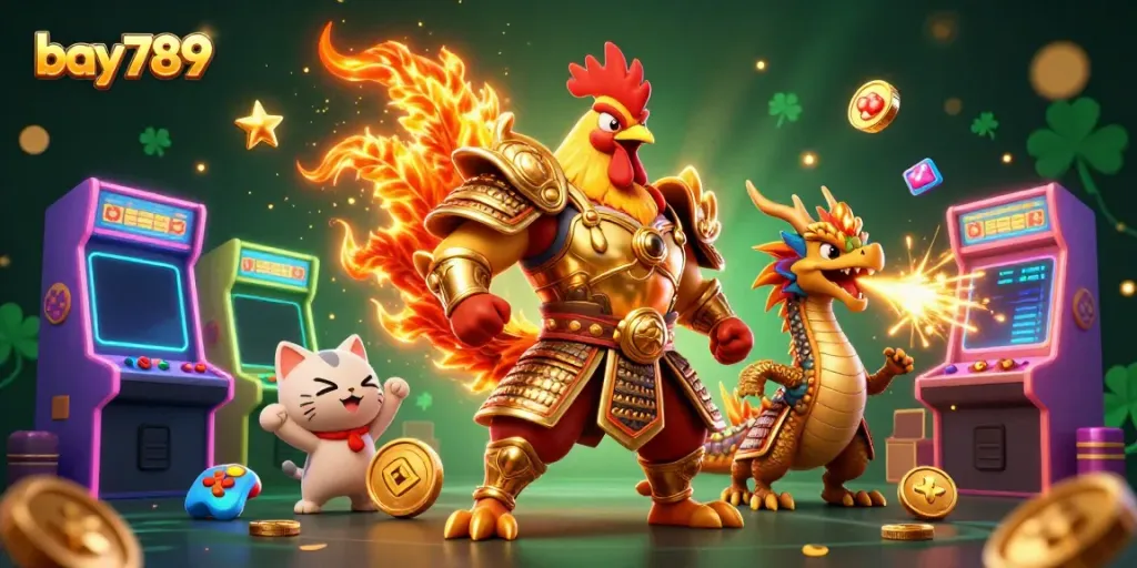 Experience the thrill of bay789 with powerful characters and vibrant game elements in action.