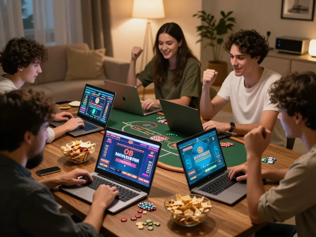 Players enjoy O8 online gaming experience, strategizing while engaging in poker