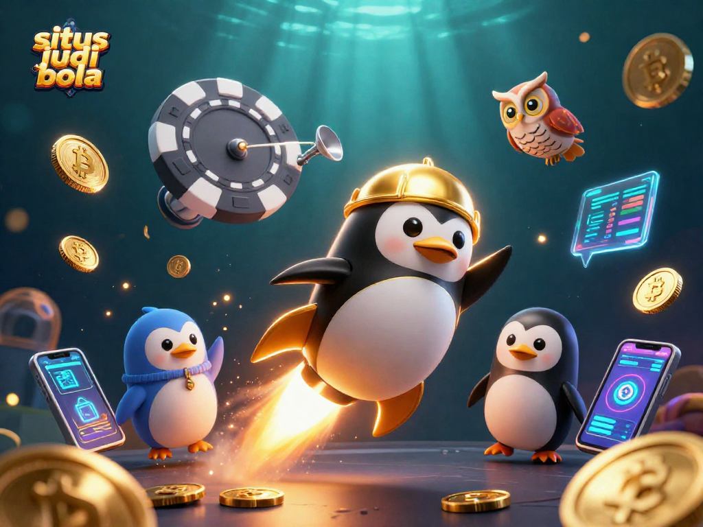 Place your bets at the situs judi bola, where the golden penguin leads an exciting casino adventure.